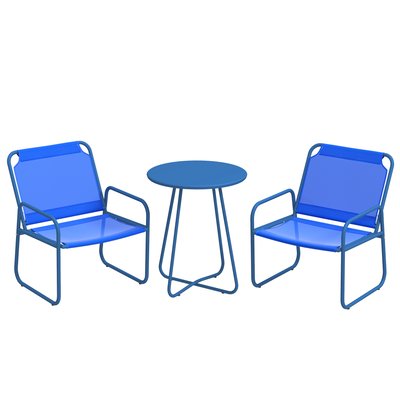 Ensemble salon de jardin 3 pcs 2 fauteuils et table ronde OUTSUNNY