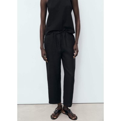Pantalon lin cordon MANGO