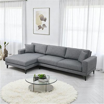 Canapé d'angle anthracite - côté gauche, style contemporain VENCE PIER IMPORT