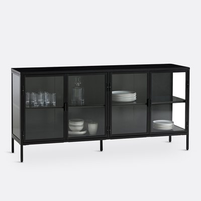Buffetkast in metaal met vitrine, 4 deuren, Harlem LA REDOUTE INTERIEURS