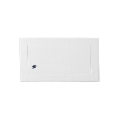 Tapis de bain coton et viscose de bambou ROSABLUE CARRE BLANC