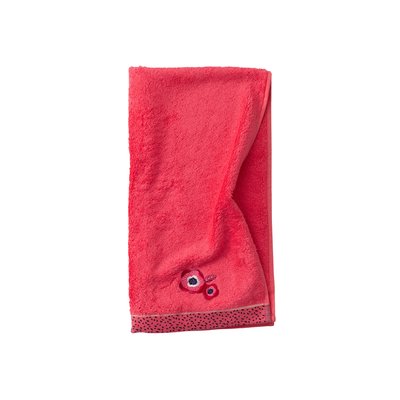 Drap de bain coton coquelicot ROSELLA CARRE BLANC