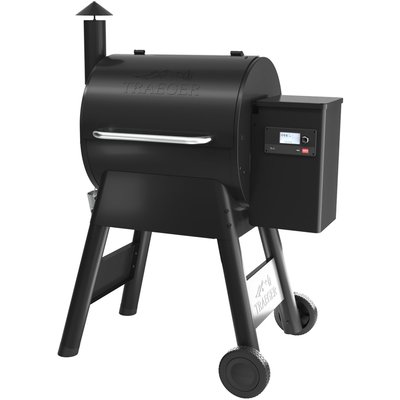 Barbecue pellet Pro 575 noir sur chariot, grille haute 56x18 cm, grille basse 56x48 cm TRAEGER