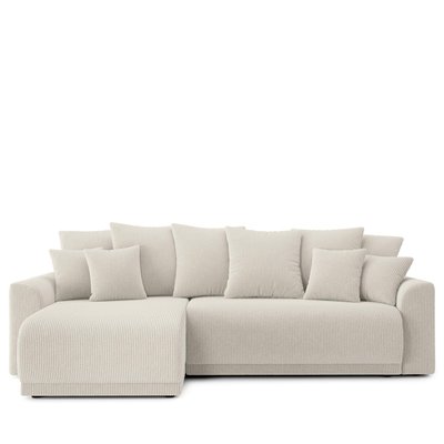Canapé d'angle réversible convertible 4 places en velours côtelé avec coffre - CHLOE DRAWER