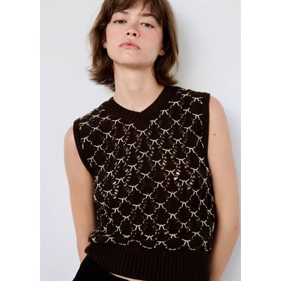 Gilet maille contraste MANGO