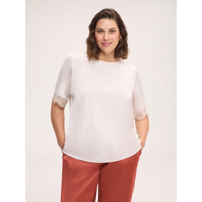 Chemisier en satin à bordures en dentelle FIORELLA RUBINO
