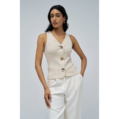GILET EN MAILLE AVEC BRILLANCE DORÉE SALSA JEANS