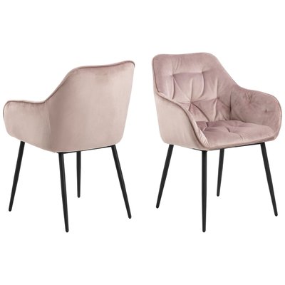 Fauteuil de salle à manger en velours et métal (lot de 2) - TERI HELLIN, DEPUIS 1862