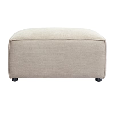 Pouf repose pieds en tissu chenille beige SPLIT MILIBOO
