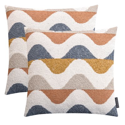 Lot de 2 housses de coussin jacquard WAVY MAGMA HEIMTEX