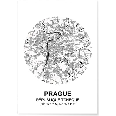 Affiche Carte Prague L'AFFICHERIE