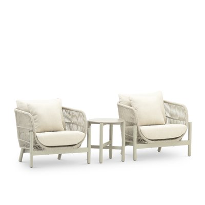 Salon de jardin 2 fauteuils et table, MILOS DEFORA HOME