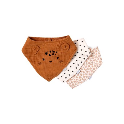 Lot de 3 bavoirs bandanas en gaze de coton / éponge VERTBAUDET
