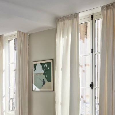 Rideau Coconut Tamisant en Tissage toile à l'effet satiné Beige 145x280 cm MADURA
