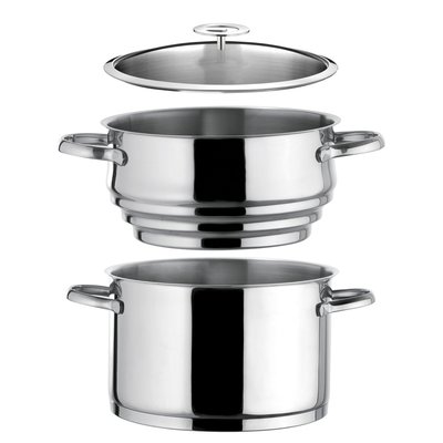 1 faitout inox 24 cm, 1 couvercle et 1 cuit vapeur Universel - ELYSÉE CUISINOX