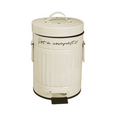 Pot à compost beige 3 L forme arrondie, BOBYO ARD TIME
