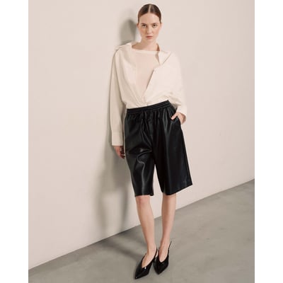 Bermuda en simili cuir noir Tiago GRACE & MILA