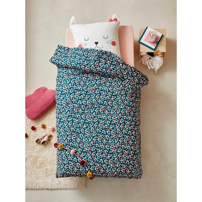 Parure housse de couette + taie d'oreiller enfant CHAT WAOU Oeko-Tex® VERTBAUDET