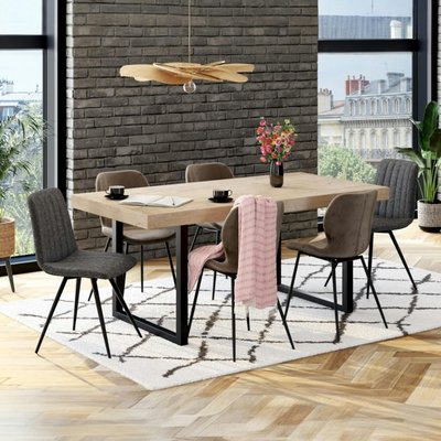 Table à manger 180 en bois recyclé et métal AUCKLAND PIER IMPORT