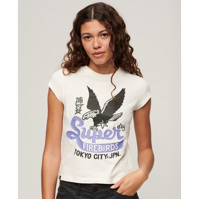 T-shirt fantaisie à mancherons et motif affiches SUPERDRY