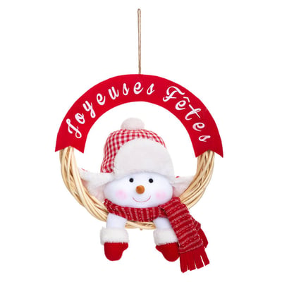 Décoration couronne + peluche D36 FEERIC LIGHTS & CHRISTMAS