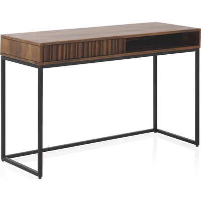 Bureau bois de manguier massif et métal esprit naturel design RECOLLECTION