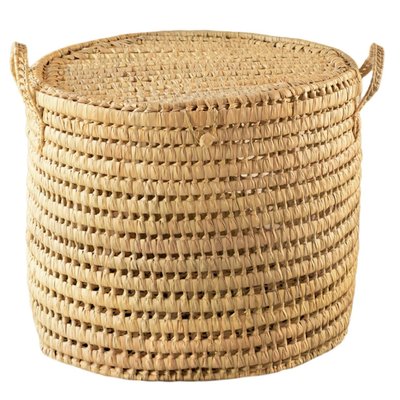 Malle ronde feuille de palmier HOME MAISON