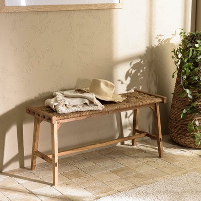 Banc 100 cm bois recyclé et chanvre tressé SWING PIER IMPORT