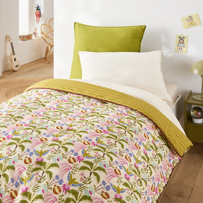 Edredón para cama infantil acolchado, estampado, de algodón lavado, ELYA LA REDOUTE INTERIEURS