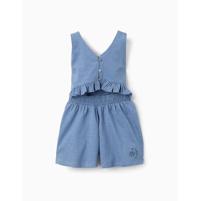 Combi-short en Coton avec Ouverture Frontale ZIPPY