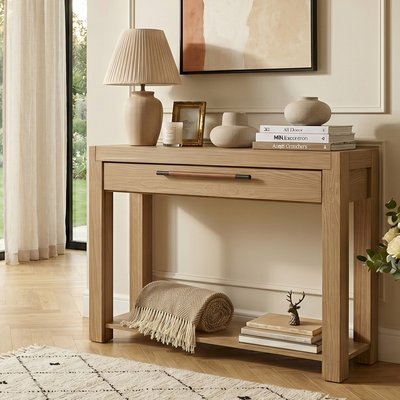 Console pour salle à manger style contemporain, en bois massif, 1 tiroir MEGÈVE ROBIN DES BOIS