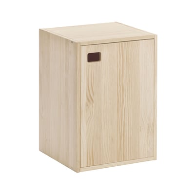 Meuble 1 porte en pin massif avec 1 tablette réglable en hauteur - L37 x H53,5 cm CALICOSY