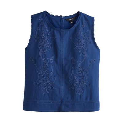 Top sans manches col rond broderie cornelli NEXT
