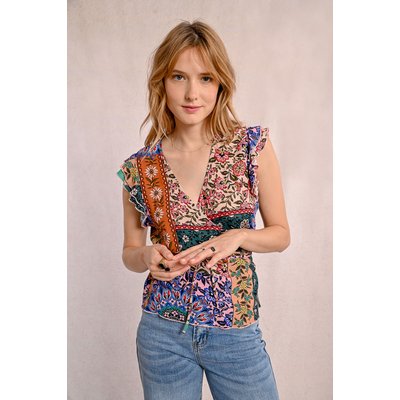 Top portefeuille imprimé cachemire MOLLY BRACKEN