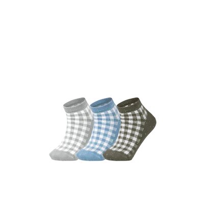 Socquettes basses Pixel Checks 3-Pack Coton Opaque ESPRIT