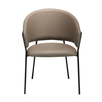 Chaise en similicuir vison foncé ANGEL CERDA