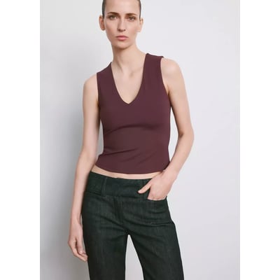 Top ajusté décolleté en V MANGO