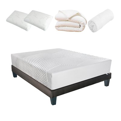 Pack prêt à dormir Matelas Mémoire de forme + Sommier + Accessoires AINAY BELLECOUR