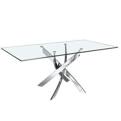 Table à manger courbée en acier et verre ANGEL CERDA