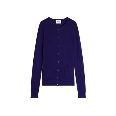 Cardigan Col Rond Purple Katharine JUST CASHMERE