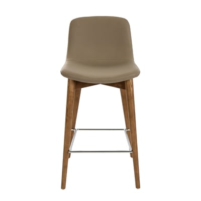 Tabouret en similicuir taupe ANGEL CERDA