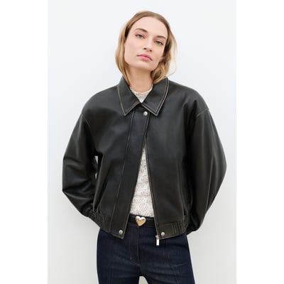 Blouson aviateur en cuir GLINDSAY CAROLL