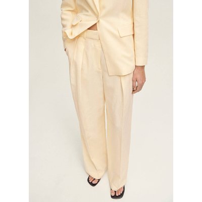 Pantalon de costume droit lin mélangé MANGO