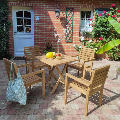 Table pliante carrée en teck massif Gap 75 cm TECK ATTITUDE