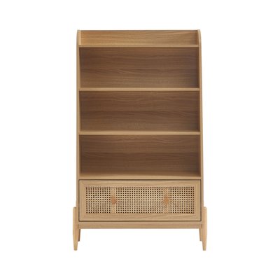 Bibliothèque enfant en bois et cannage H140cm- LILOU DRAWER