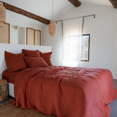 Housse de couette Songe Acajou SONGE CARRE BLANC