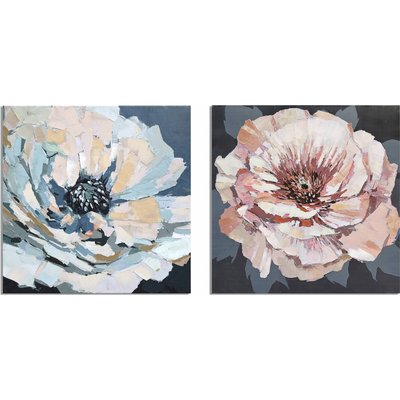 tableau floral peinture à l'huile ambiance contemporaine RECOLLECTION