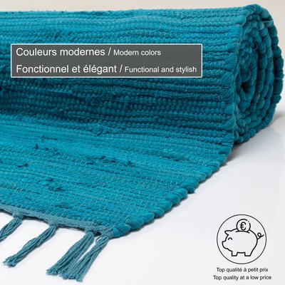 Tapis réversible coloré en coton tissé à la main - Happy Cotton THEKO