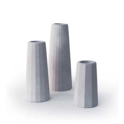 Vases soliflores en béton (lot de 3) - FACETTE GONE'S