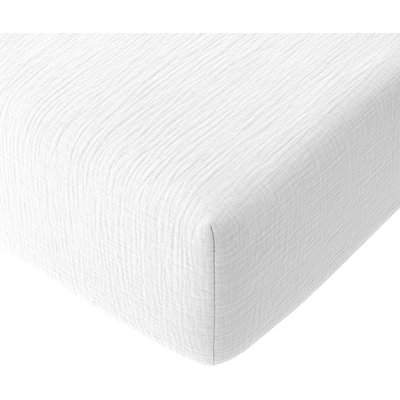 Drap housse gaze de coton lavé bonnet 30 cm uni, Pur BATON ROUGE
